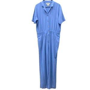 Vintage SAINT GERMAIN Paris Blue Short Sleeve Romper Jumpsuit Size XL